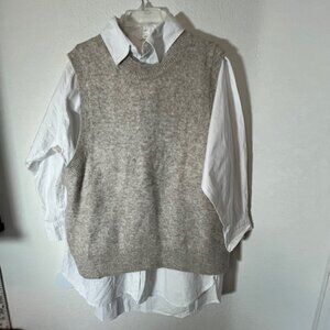 H&M New With Tags  2 Piece Shirt and Sweater Vest Set- Size S/M